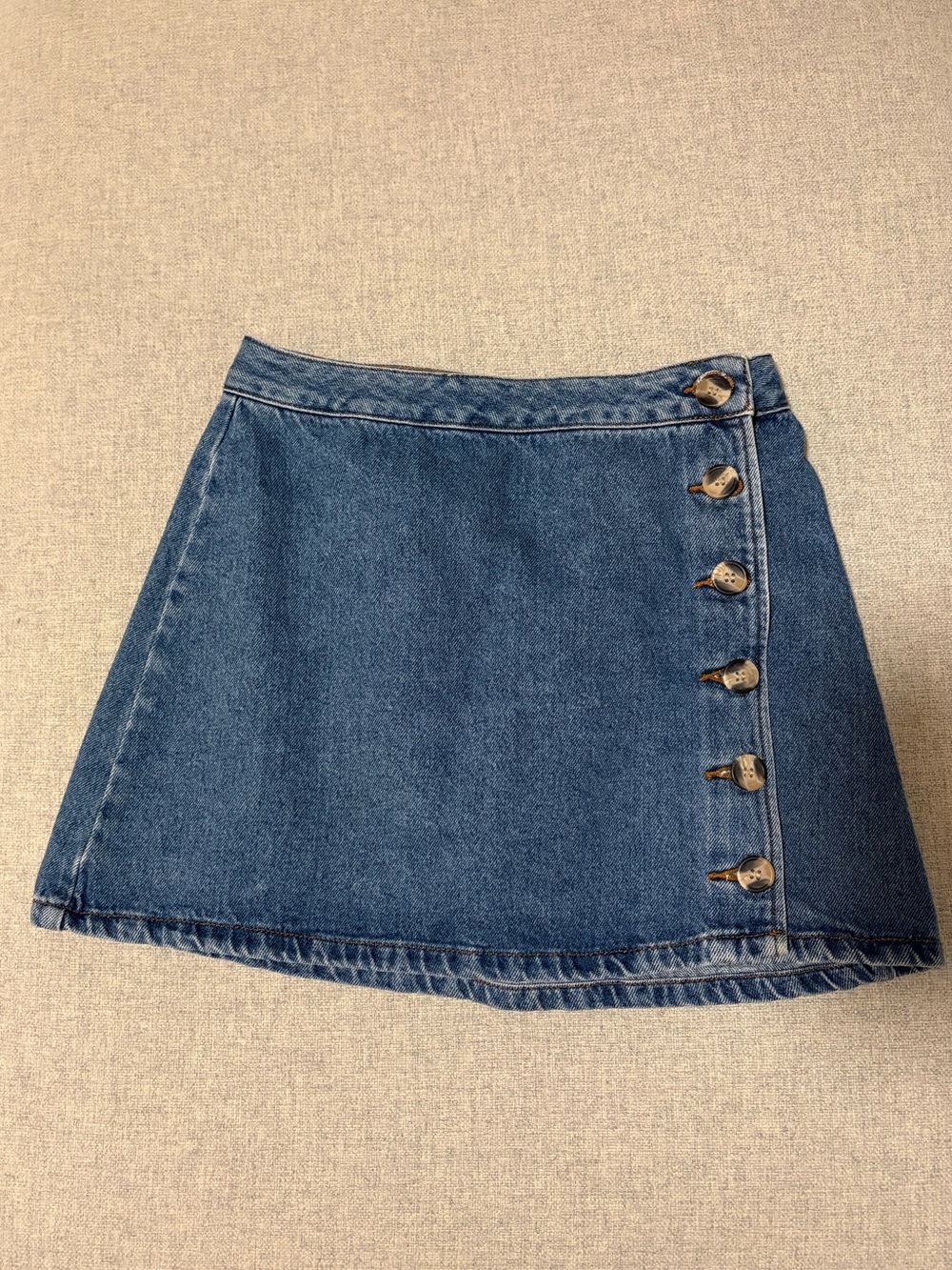 ASOS Denim Button-Detail Mini Skirt